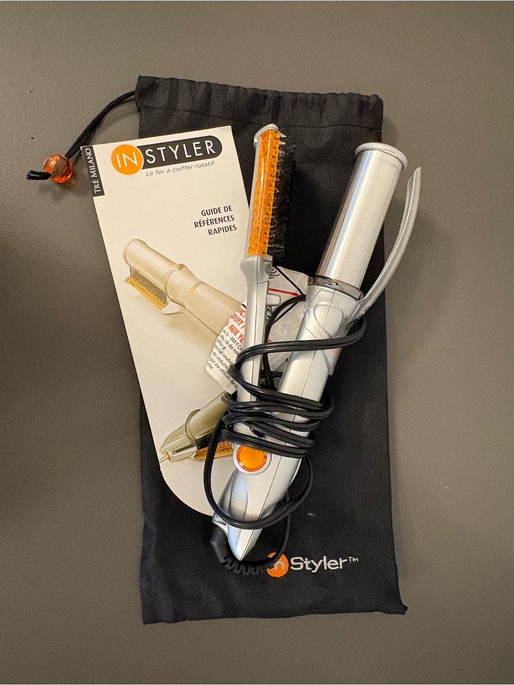 InStyler Silver and Orange Rotating Styling Iron